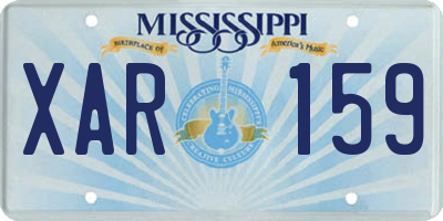 MS license plate XAR159