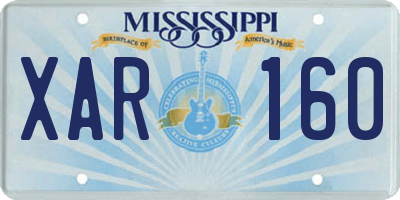 MS license plate XAR160