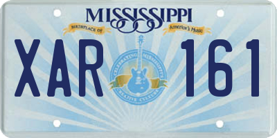MS license plate XAR161