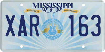 MS license plate XAR163