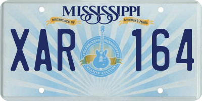 MS license plate XAR164