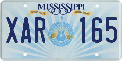 MS license plate XAR165