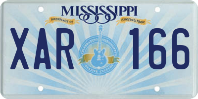 MS license plate XAR166