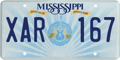 MS license plate XAR167