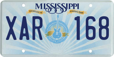 MS license plate XAR168
