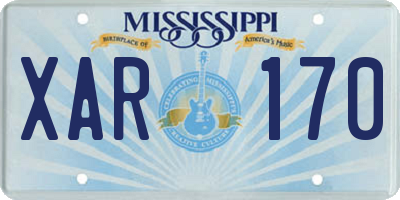 MS license plate XAR170