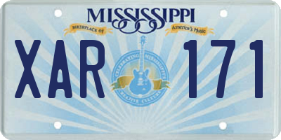 MS license plate XAR171