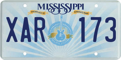MS license plate XAR173