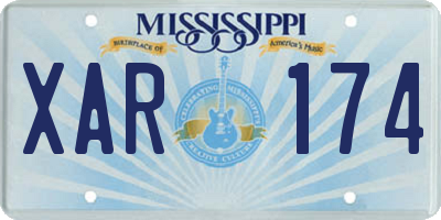 MS license plate XAR174