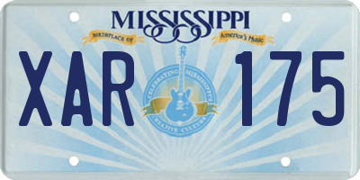 MS license plate XAR175