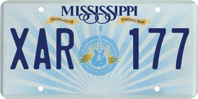 MS license plate XAR177