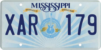 MS license plate XAR179
