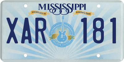 MS license plate XAR181