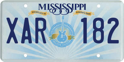 MS license plate XAR182