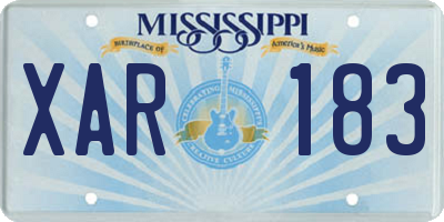 MS license plate XAR183