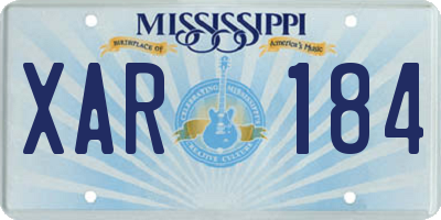MS license plate XAR184
