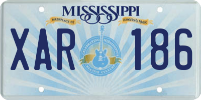 MS license plate XAR186