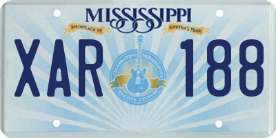 MS license plate XAR188