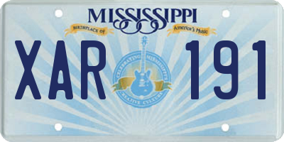 MS license plate XAR191