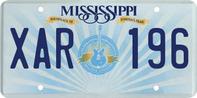 MS license plate XAR196