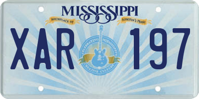MS license plate XAR197