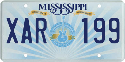 MS license plate XAR199