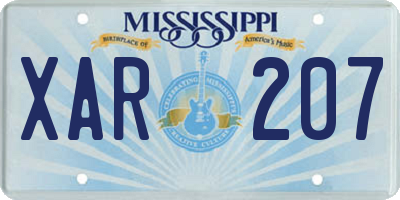 MS license plate XAR207