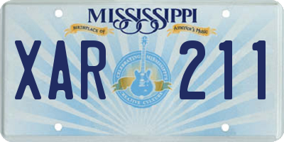 MS license plate XAR211
