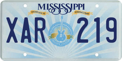 MS license plate XAR219