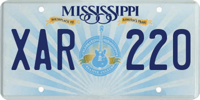 MS license plate XAR220