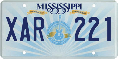 MS license plate XAR221