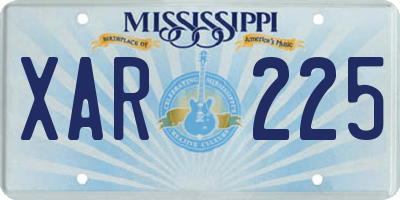 MS license plate XAR225