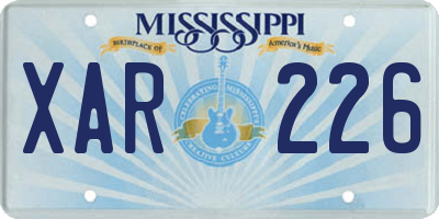 MS license plate XAR226