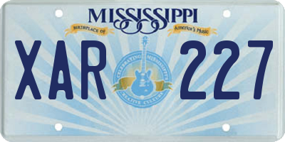 MS license plate XAR227