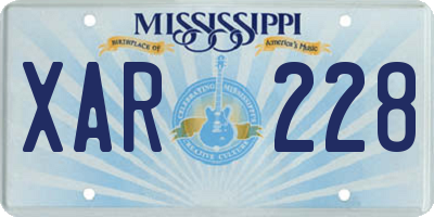 MS license plate XAR228