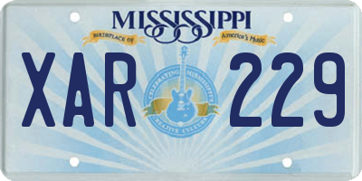 MS license plate XAR229