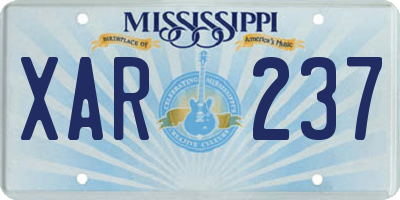 MS license plate XAR237