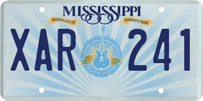 MS license plate XAR241