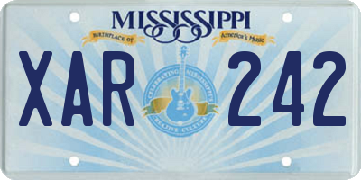 MS license plate XAR242