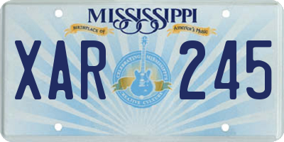 MS license plate XAR245