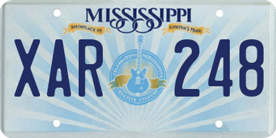 MS license plate XAR248