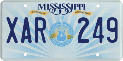MS license plate XAR249