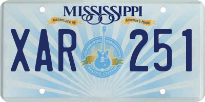 MS license plate XAR251