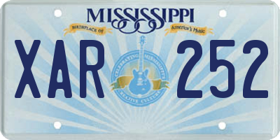 MS license plate XAR252