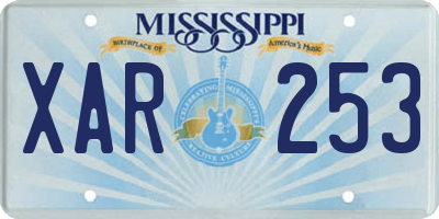 MS license plate XAR253