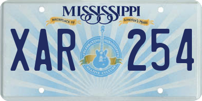 MS license plate XAR254
