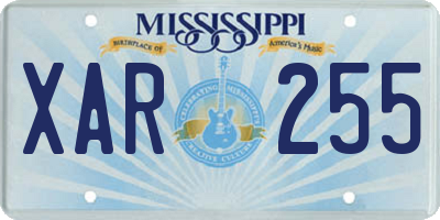 MS license plate XAR255
