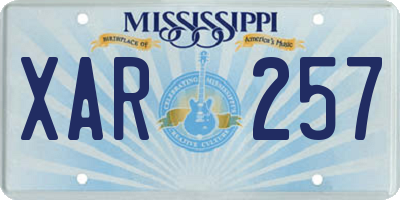 MS license plate XAR257