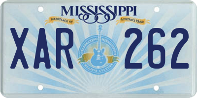MS license plate XAR262
