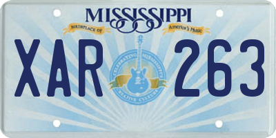MS license plate XAR263